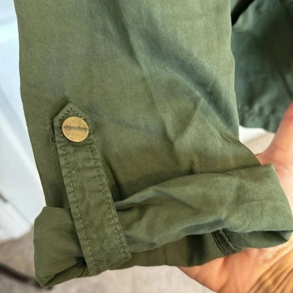 Sanctuary Crafted & Tailored SnapFront Drawstring Olive Green Utility Jacket SzM
